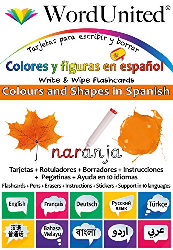 Colours and Shapes in Spanish: Write & Wipe Flashcards