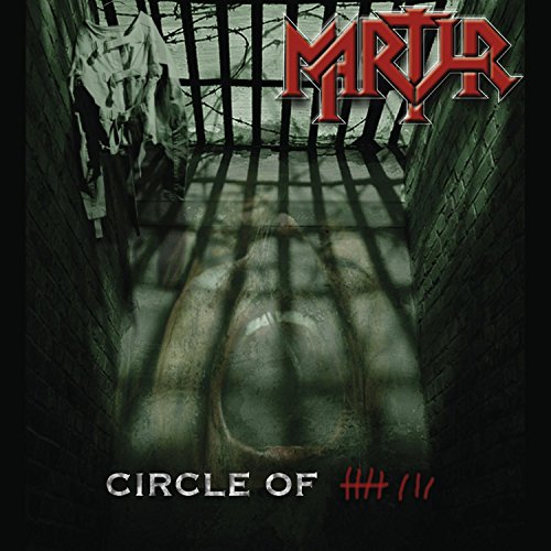 "Album cover for 'Martyr - Circle of 8' featuring a dimly lit jail cell."