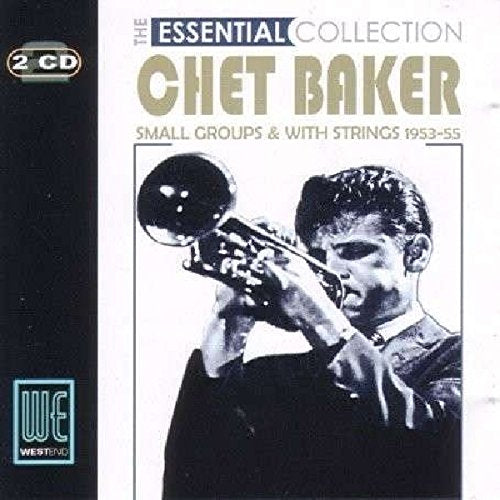 Chet Baker CD cover featuring a man playing trumpet, black and white image.