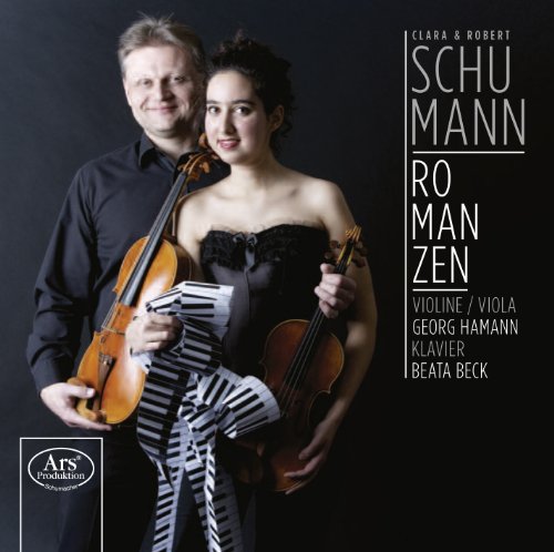 A man and woman holding violins on a classical music CD cover.