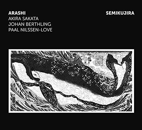 Black album cover with white text and a black-and-white whale illustration.