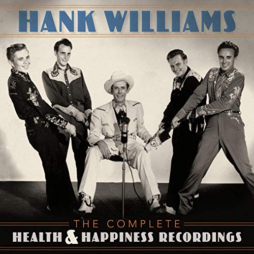 "Hank Williams album cover with black and white photo of musicians."