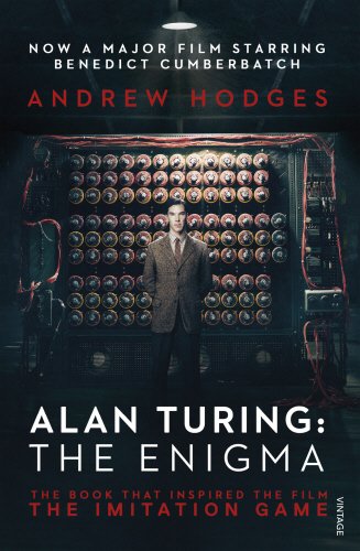 "Book cover featuring a man in a suit standing in front of a large computer."