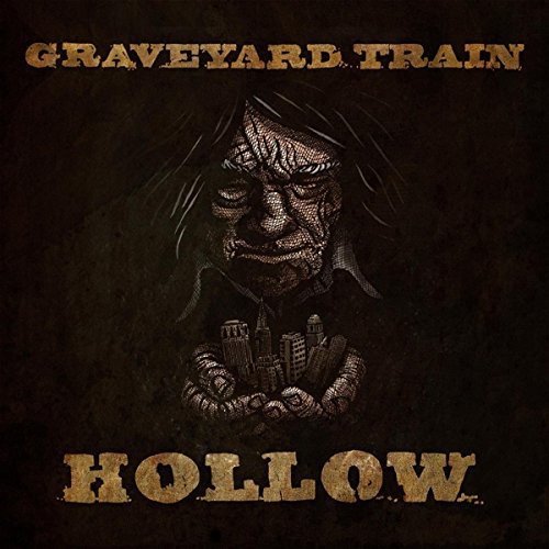 "Album cover featuring a dark illustration of a person holding a cityscape."