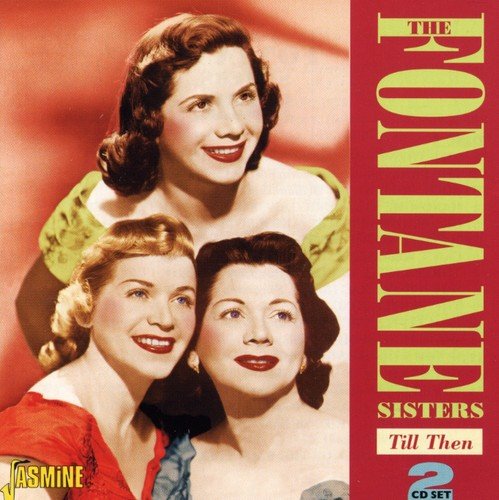 "CD cover featuring The Fontane Sisters, three smiling women, on a red background."