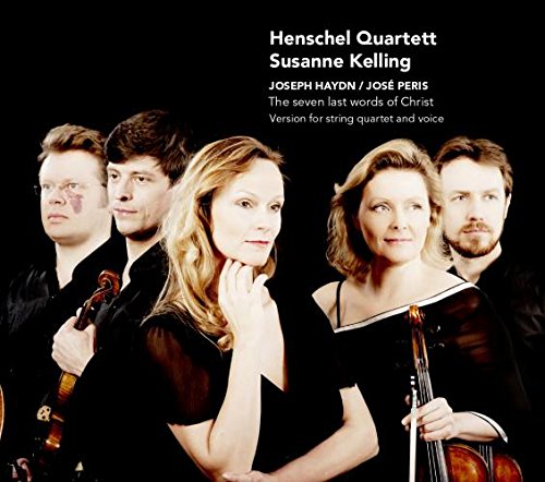 CD cover featuring a string quartet and vocalist against a black background.