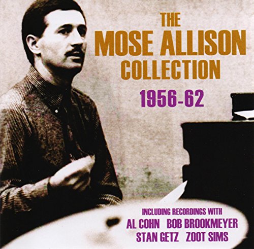 "CD cover featuring a black and white photo of Mose Allison at a piano."