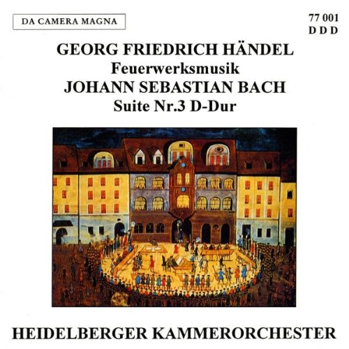 "CD cover with a painting of a royal courtyard gathering at night."