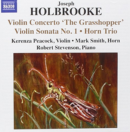 A CD cover featuring a grasshopper on a branch with musical composition details.