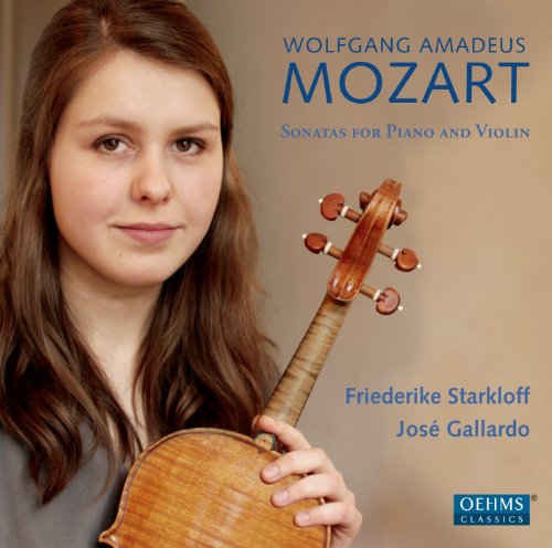 CD cover featuring a young woman holding a violin, with blue text and logos.