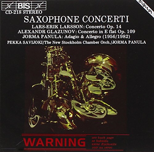 A CD cover featuring a shiny saxophone against a black background with white and red text.
