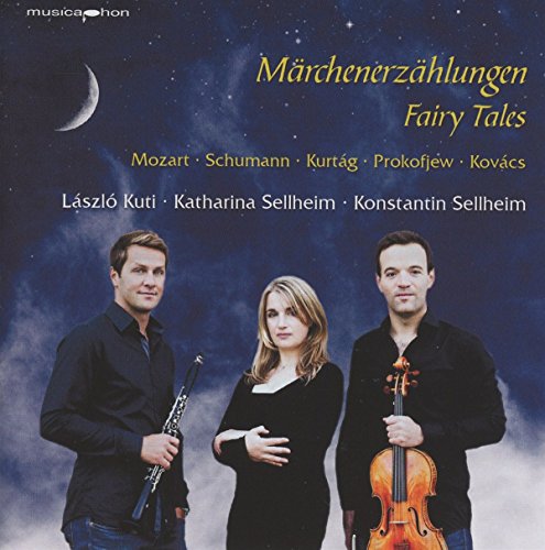 CD cover featuring three musicians against a starry night sky with a crescent moon.