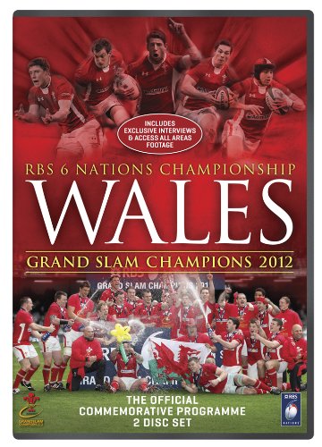 DVD cover featuring Wales rugby team in red, celebrating Grand Slam win.