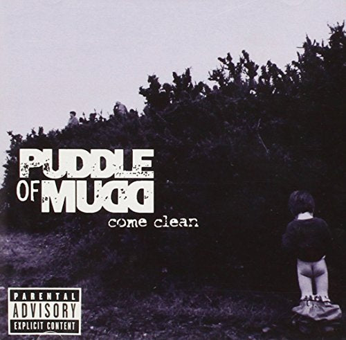 "Puddle of Mudd album cover with a child standing near dark bushes, parental advisory label."