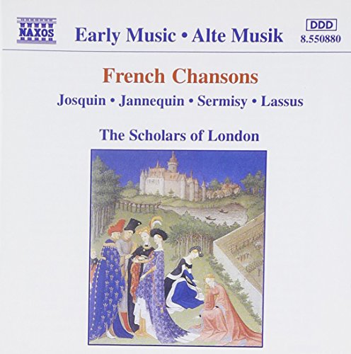 "CD cover with medieval illustration of people in ornate robes, castle in background."