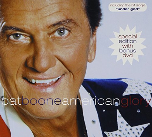 Pat Boone's smiling face on a CD cover with a blue star-patterned jacket.