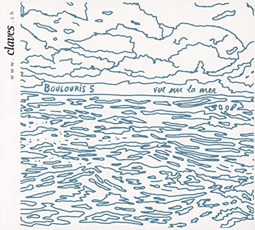 The image is a CD cover featuring a simple, blue line drawing of a seascape.