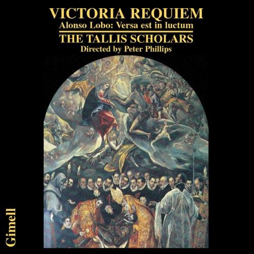 "CD cover with 'Victoria Requiem' title and a religious painting on a black background."