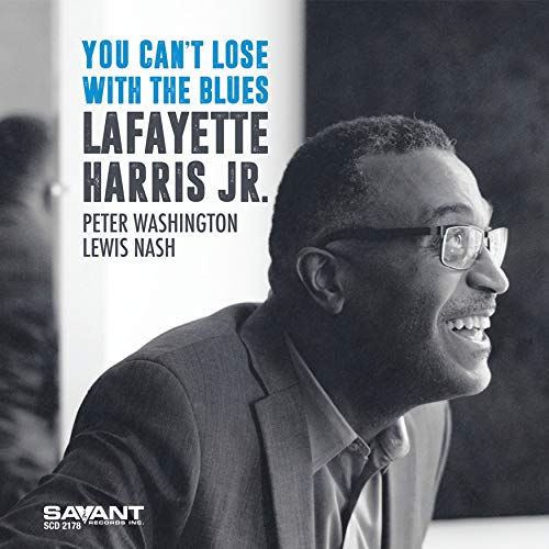 "Lafayette Harris Jr. smiling, with album title and names in bold text overlay."