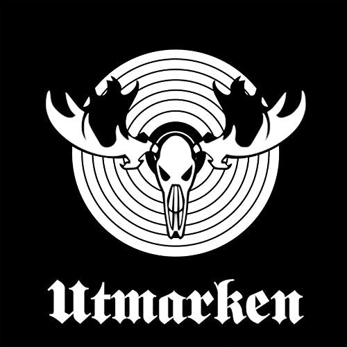 Black background with white graphic of moose skull and "Utmarken" text below.