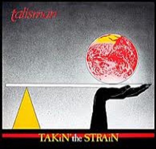 "Album cover art: Hand balancing a red planet and yellow triangle on a seesaw."