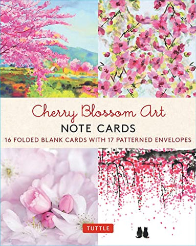 Cherry Blossom Art, 16 Note Cards: 16 Different Blank Cards with Envelopes in a Keepsake Box!