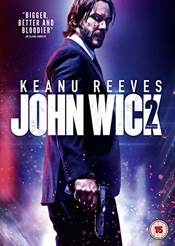 DVD cover featuring Keanu Reeves as John Wick holding a gun, with bold title text.