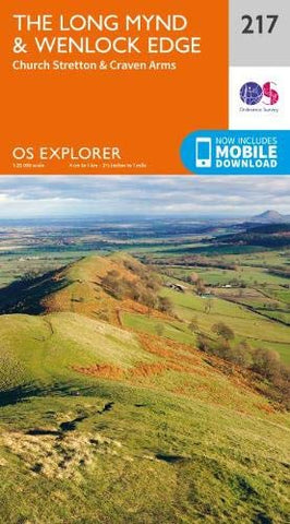 The Long Mynd & Wenlock Edge Map | Church Stretton & Craven Arms | Ordnance Survey | OS Explorer Map 217 | England | Walks | Hiking | Maps | Adventure