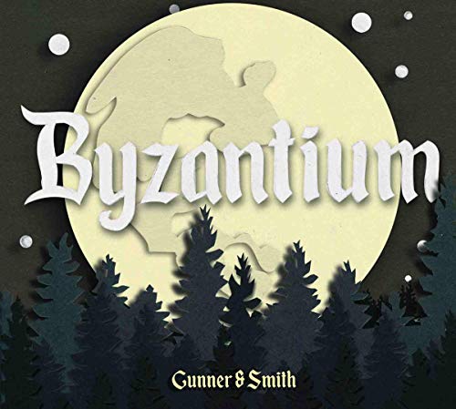 "Album cover with 'Byzantium' in white, silhouette of a vampire under a full moon."