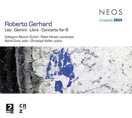CD cover with abstract blue and white design and text describing the music composition.