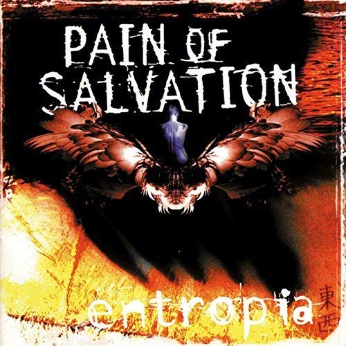 Album cover for "Pain of Salvation - Entropia" with winged creature and abstract background.