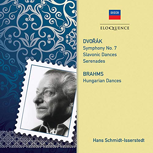 CD cover with blue and yellow sections, featuring a black-and-white portrait of Hans Schmidt-Isserstedt.