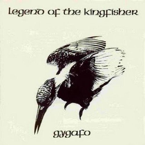 "Album cover with black and white drawing of a kingfisher bird."