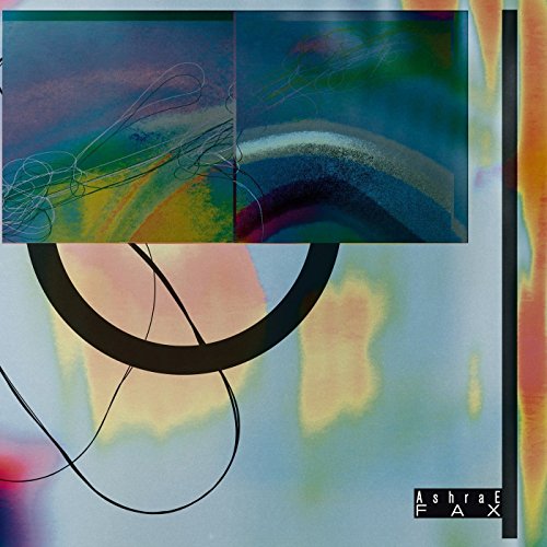 The image is an abstract album cover with multicolored swirls and black curved lines.