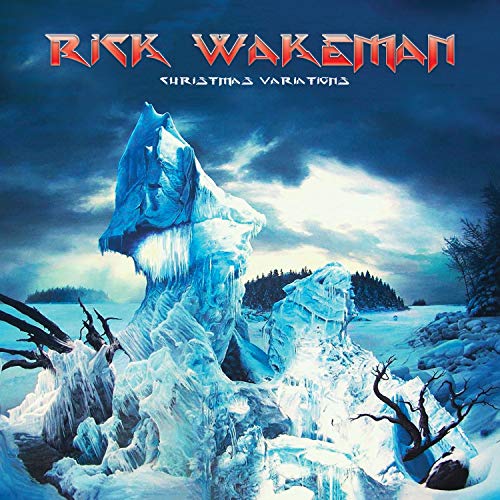 "Vinyl record cover with icy landscape and 'Rick Wakeman' in red text, showing back and front."