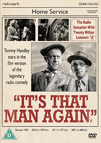 DVD cover for "It's That Man Again" with black-and-white images and red title text.