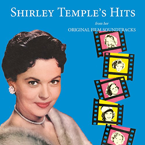 "CD cover featuring adult Shirley Temple with film strips of her as a child."