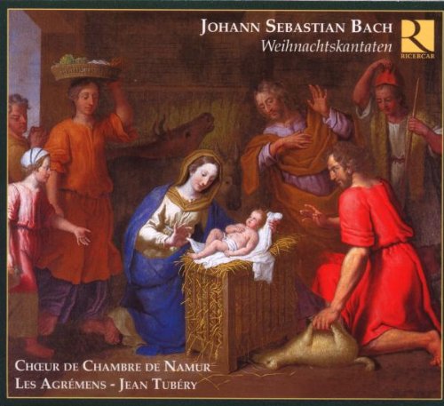 "CD cover featuring a Renaissance-style painting of the Nativity scene with Mary and baby Jesus."