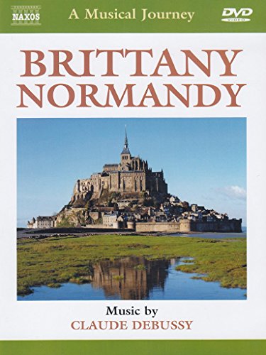 DVD cover featuring Mont Saint-Michel with title "Brittany Normandy" and "Music by Claude Debussy".