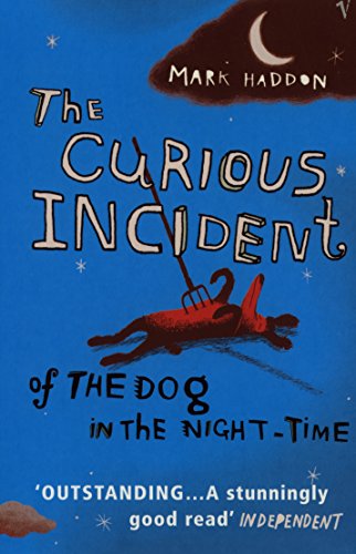 The image is a book cover with a blue background and a red dog.