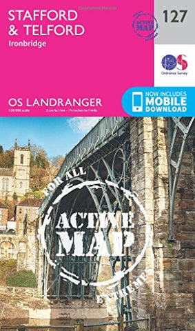 Landranger Active (127) Stafford & Telford, Ironbridge (OS Landranger Active Map)