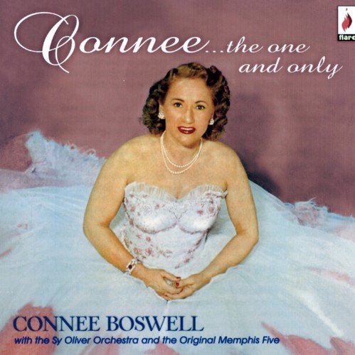 Connee Boswell album cover featuring a woman in a white dress against a pink background.
