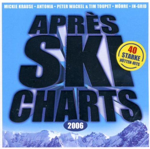 "CD cover with 'Apres Ski Charts 2006' text, snowy mountains, and blue sky background."
