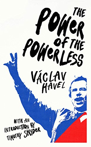 Book cover with a man making a peace sign, titled "The Power of the Powerless".