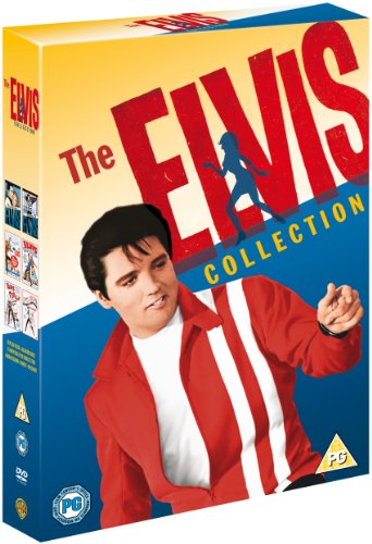 DVD cover featuring Elvis Presley in a red jacket, holding a microphone, against a blue background.