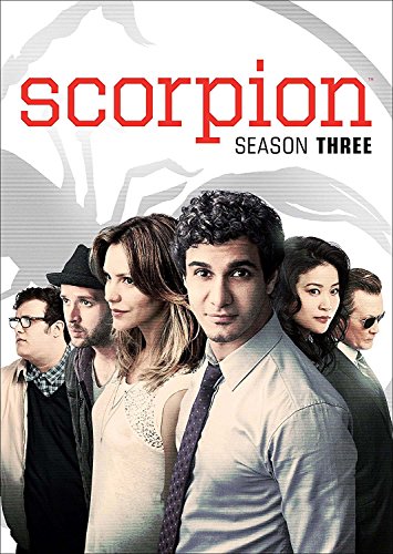 "Scorpion Season 3 DVD cover featuring a group of six people in a row."