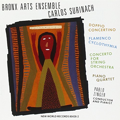 Album cover with abstract figure artwork and text listing musical compositions and artists.