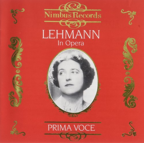 Red album cover with black designs, featuring a black-and-white portrait of Lotte Lehmann.