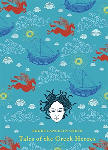The image depicts a book cover. Alt text: Book cover with blue background, Medusa's head, and mythological sea creatures.
