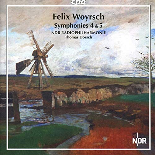 "CD cover featuring a painting of a windmill by a stream."